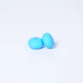 Sky blue 14mm silicone abacus beads for DIY necklace making with central hole - Cornflower Blue