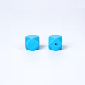 Perles en silicone hexagonales 14mm bleu vif pour la création de bijoux de dentition - Pack de 100 / Bleu Bluet