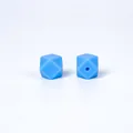 Perle hexagonale en silicone bleu 17mm pour attache-tétine et bijoux de dentition - Pack de 100 / Bleu de Chine