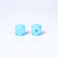 Perles hexagonales en silicone bleu clair 17mm pour attache-tétine et colliers - 16# Bleu Lac