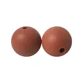 Zwei 12mm matte rotbraune Silikonperlen mit Löchern für DIY-Schmuck und Bastelprojekte - Schokolade