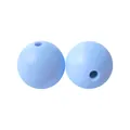 Zwei hellblaue 15mm lebensmittelechte Silikonperlen für DIY Schmuckherstellung - 86# Graublau