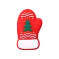 Ciondolo per scarpe a guanto natalizio rosso in silicone con motivo ad albero - Guanto di Natale rosso