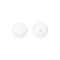 Zwei weiße 15mm Silikonperlen mit matter Oberfläche und Lochung für DIY-Handwerk - Weiß Einfarbig
