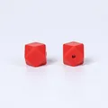 Perles en silicone hexagonales rouges mates 17mm pour attaches-sucettes et bijoux - Écarlate