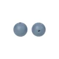 Zwei 12mm staubblaue matte Silikonperlen mit Mittelloch für DIY Baby Schnullerketten - 10# Dunkelgrau
