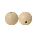Zwei 15mm beige Silikonperlen mit Bohrung für DIY Schmuckherstellung und Basteln - Erdgelb