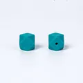 Perle hexagonale en silicone vert sarcelle 17 mm avec facettes et trou central - 28# Vert Foncé