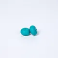Set of two matte peacock blue 14mm abacus shaped silicone beads for DIY jewelry making - Dark Green