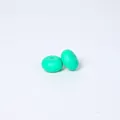 Two mint green 14mm abacus-shaped silicone beads for DIY jewelry making and crafts - Emerald Green