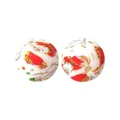 Perles en silicone Père Noël 15mm avec lettrage HoHo pour colliers DIY - Perle Ronde de Noël par Transfert d'Eau (27#) / 10 Pièces/Paquet (12mm)