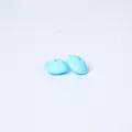 Flache hellblaue 12mm Silikon-Abstandshalter-Perlen für DIY Schmuck-Halsketten - Seeblau