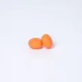 Two orange 14mm abacus-style silicone beads for DIY jewelry necklace making - Nectarine