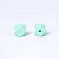 Perles hexagonales en silicone vert menthe de 14mm pour création de bijoux bébé - Vert Menthe