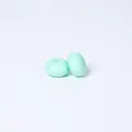 Two mint green 14mm food-grade silicone abacus beads for DIY necklace jewelry - Mint Green