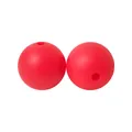 Zwei rote Silikonperlen in Lebensmittelqualität mit Löchern für DIY-Schmuck - 90# Erdbeerrot