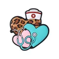 Nurse-themed silicone heart charm featuring a blue stethoscope and leopard print - Leopard Heart Stethoscope