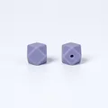 Perles hexagonales en silicone 14mm lavande pour bijoux de dentition DIY et artisanat - Violet Grisâtre Clair