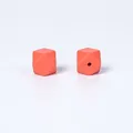 Perles en silicone hexagonales orange de 14mm pour la création de bijoux de dentition - Châtaigne