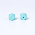Perles hexagonales de 17 mm en silicone bleu clair pour DIY attache-tétine et bijoux - Bleu Caraïbes