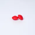 Flache runde 12mm rote Silikon-Zwischenperlen mit Mittelloch für DIY-Schmuckherstellung - Scharlachrot