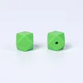 Perle hexagonale en silicone vert clair 17 mm pour attache-sucette et dentition - 48# Vert Herbe