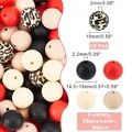Mix of 15mm round silicone beads in leopard print and solid colors for jewelry making - Red Black and Leopard Mixed Round Beads Style (Style 9)