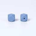 Perles hexagonales en silicone bleu clair 17mm pour attaches-tétines et bijoux DIY - Bleu Buglosse