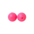 Zwei matte rosa 12mm Silikonperlen mit Mittelloch für DIY Schnullerketten und Schmuck - 33# Rosenrot
