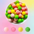 Mischung aus 15 mm bunten Silikonperlen in Rosa, Gelb und Grün für DIY-Handwerk - Stil E Gemischte Farben (47/7/17/48)