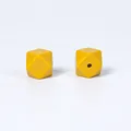 Perles en silicone hexagonales de 14mm jaune vif pour bijoux de dentition DIY - Jaune Moutarde