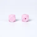 Perles en silicone hexagonales rose clair 17 mm pour attache-tétine et bijoux DIY - Violet Jade Blanc