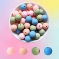 15mm matte Makronen-Silikonperlen in Rosa und Blau für DIY Schmuckherstellung - Stil F Gemischte Farben (47/58/104/14)