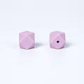 Perle hexagonale en silicone lilas 14mm pour la création de bracelets de dentition - Violet Lilas