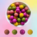 Set mit 15mm bunten matten Silikonperlen in Gelb, Grün, Pink und Lila für DIY-Handwerk - Stil H Gemischte Farben (81/19/9/55)
