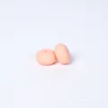 Flat round silicone abacus beads in nude pink for DIY necklace jewelry making - Peach