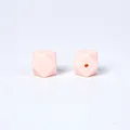 Deux perles hexagonales en silicone rose clair 14mm pour bijoux de dentition - Rose Jaunâtre Clair