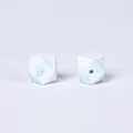 Perle hexagonale en silicone 17mm avec motif marbre bleu clair pour attache-tétines - 62# Marbre Bleu et Blanc