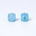 Perles en silicone hexagonales bleu clair 17mm pour attaches-tétines et bijoux DIY - 66# Bleu Métallisé