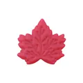 Vibrant magenta maple leaf silicone bead with detailed leaf veins for baby teething toys - Purplish Red
