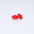 Flache runde rote Silikon-Abstandshalter mit mattem Finish für DIY-Halsketten - Orangenrot
