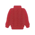 Perlina in silicone rosso a forma di maglione con trama a maglia per porta ciuccio - Forma di maglione / Rosso Porpora