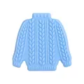 Perla da dentizione in silicone azzurro con trama a maglia per neonati - Forma di maglione / Blu