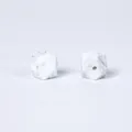 Perle hexagonale de 14mm en silicone marbré gris pour création de bijoux bébé - Blanc Marbre
