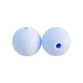 Zwei himmelblaue 12mm Silikonperlen in Lebensmittelqualität mit matter Oberfläche für DIY-Schmuck - Himmelblau