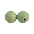 Paar mattgrüne 12mm Silikonperlen mit Mittelloch für DIY Schnullerketten und Beißringe - 104# Orostachysgrün