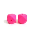 Deux perles hexagonales en silicone rose pour la création de bijoux de dentition DIY - 33# Rouge Rose