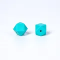 Perles en silicone hexagonales bleu turquoise avec fini mat pour bijoux DIY - 1# Vert Turquoise
