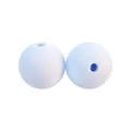 Zwei hellblaue 19mm Silikonperlen ohne BPA für DIY-Schmuck und Schlüsselanhänger - Elegantes Blau