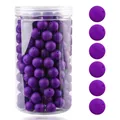 105 cuentas redondas de silicona violeta para manualidades en un bote de almacenamiento - 12mm / 105 Piezas/Botella / Púrpura (6#)